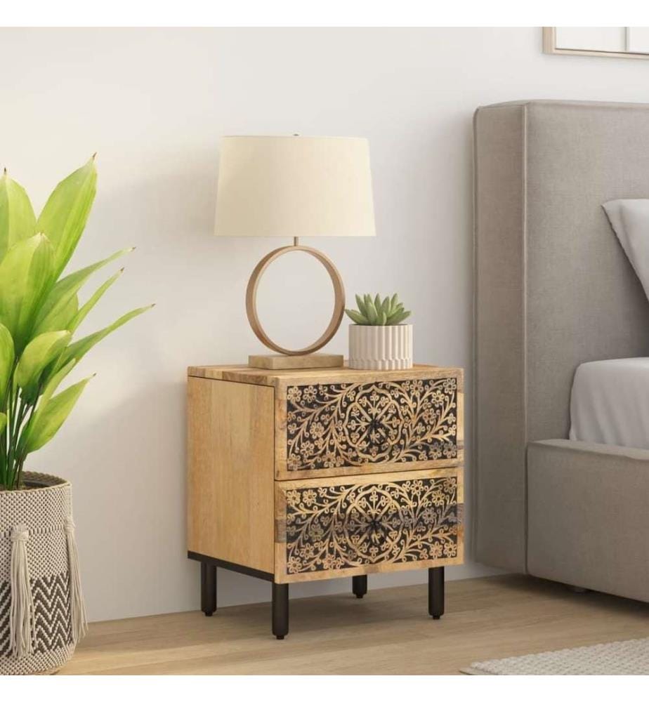 Table de chevet 40x33x46 cm Bois de manguier solide
