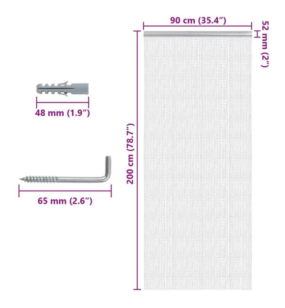 Türvorhang aus Ketten 90x200 cm Aluminium