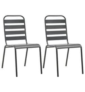 Stapelbare Gartenstühle 2 Stk. Stahl Grau
