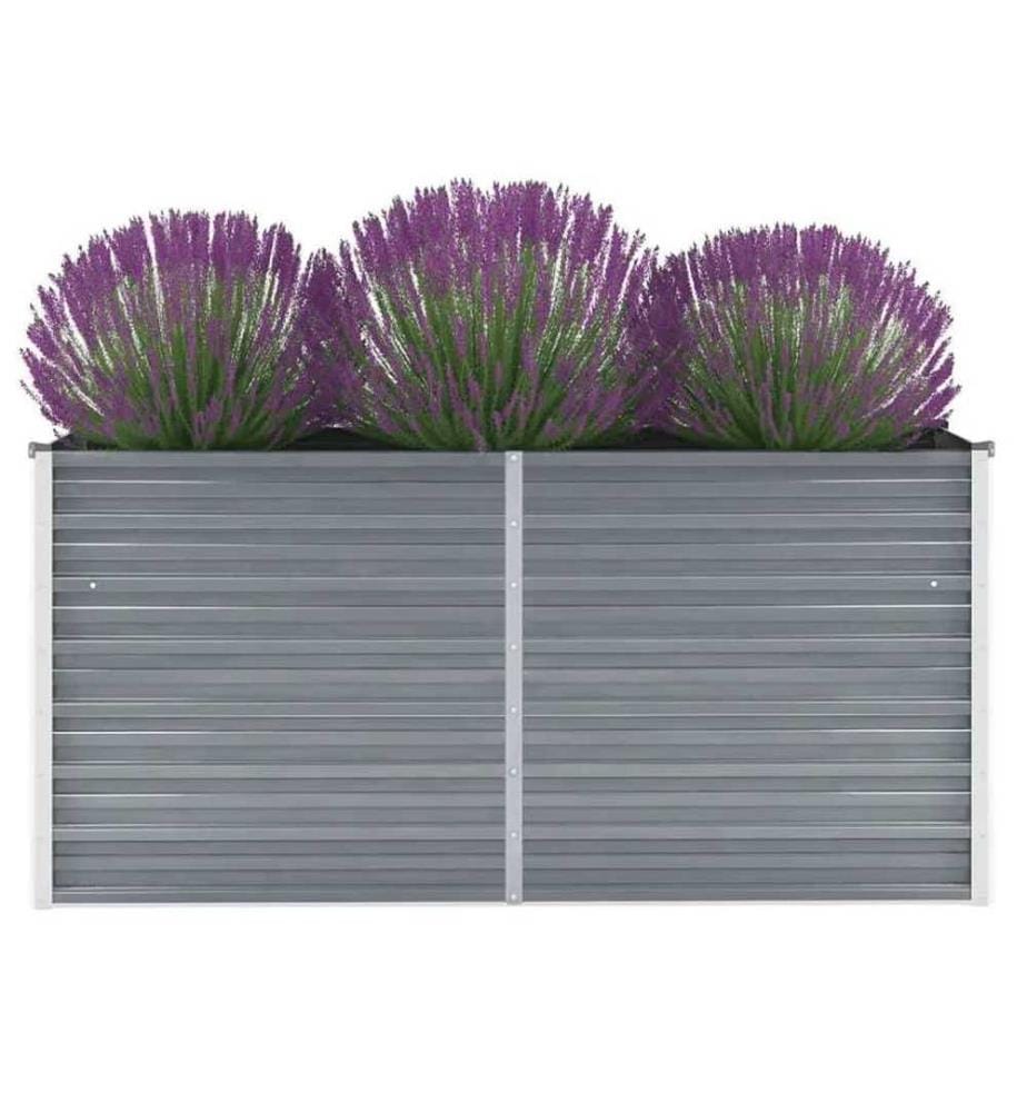 Garten-Hochbeet Verzinkter Stahl 160x40x77 cm Grau