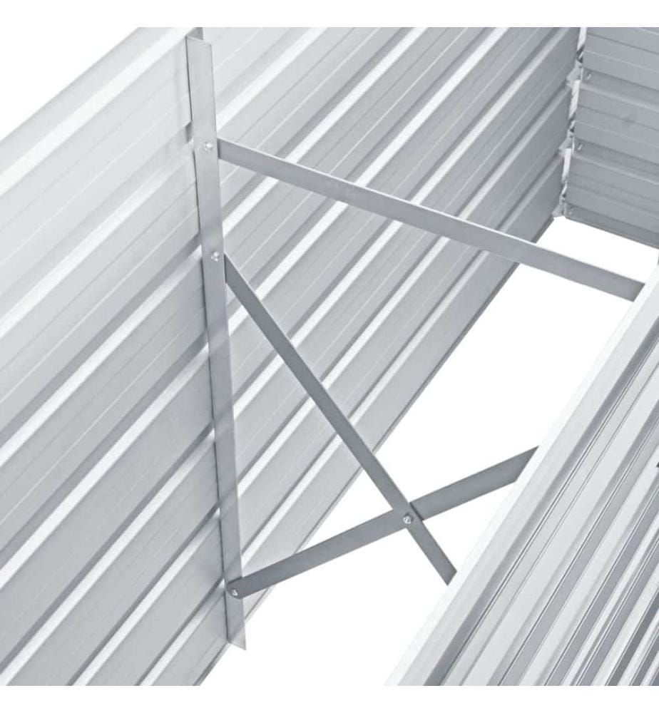 Garten-Hochbeet Verzinkter Stahl 160x40x77 cm Grau