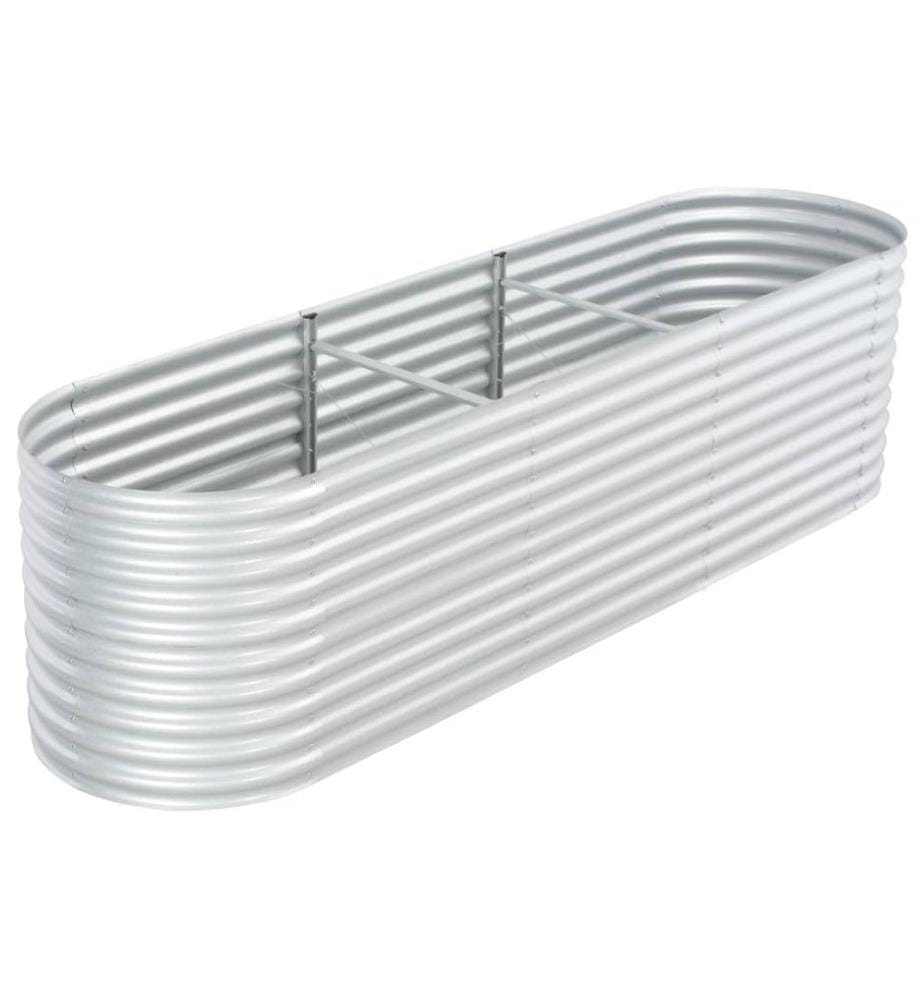 Garten-Hochbeet 320x80x81 cm Verzinkter Stahl Silbern