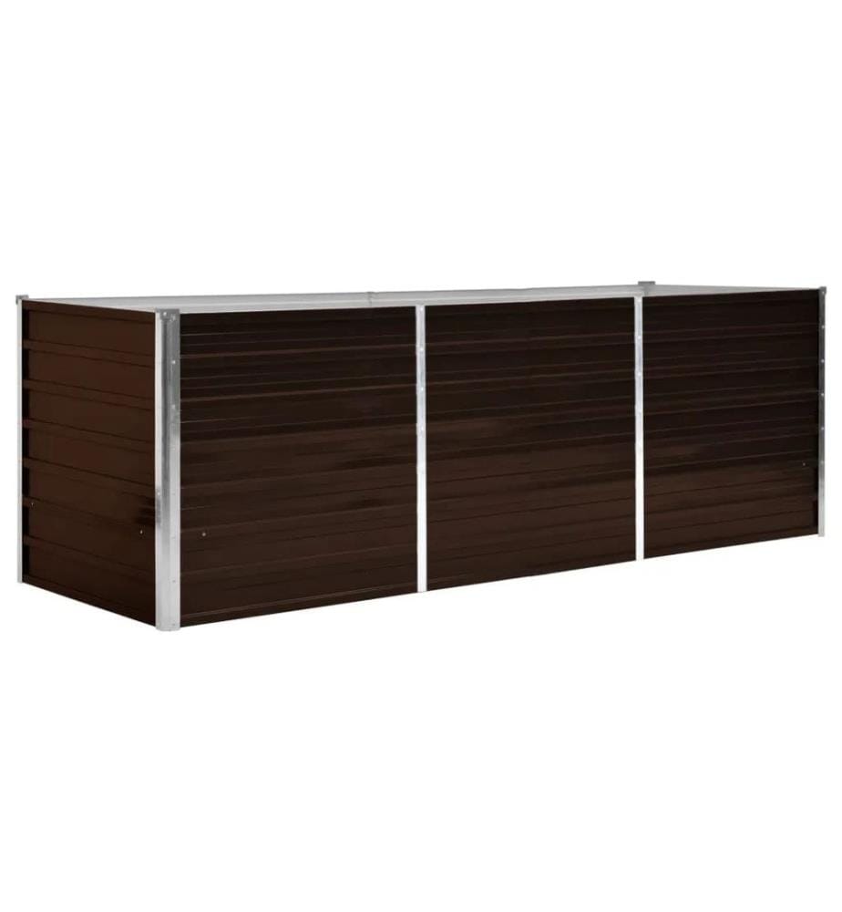 Lit surélevé de jardin Marron 240x80x77 cm Acier galvanisé