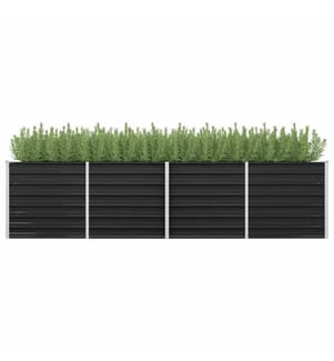 Garten-Hochbeet Anthrazit 320 x 80 x 77 cm Verzinkter Stahl