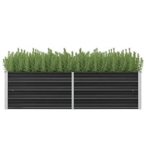 Garten-Hochbeet Anthrazit 160 x 40 x 45 cm Verzinkter Stahl