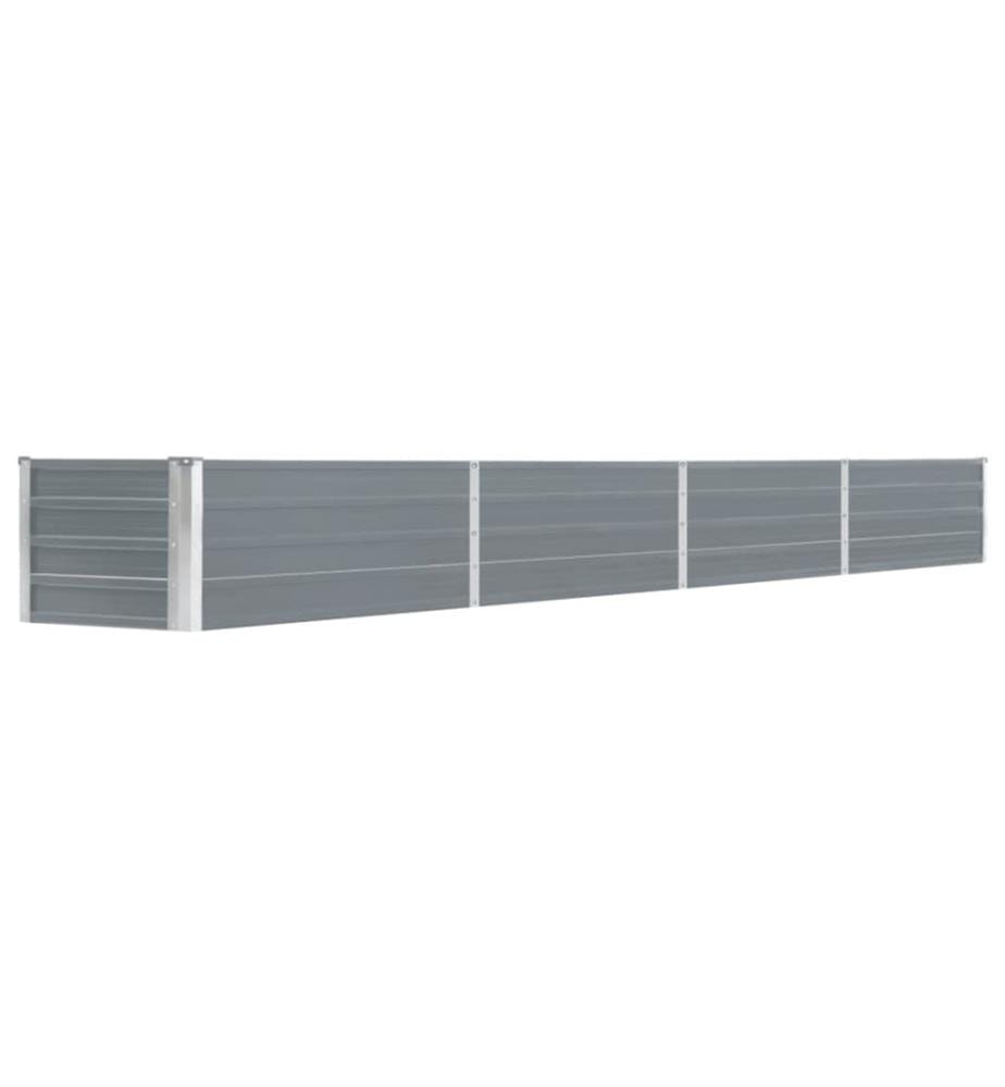 Lit surélevé de jardin Acier galvanisé 320x40x45 cm Gris