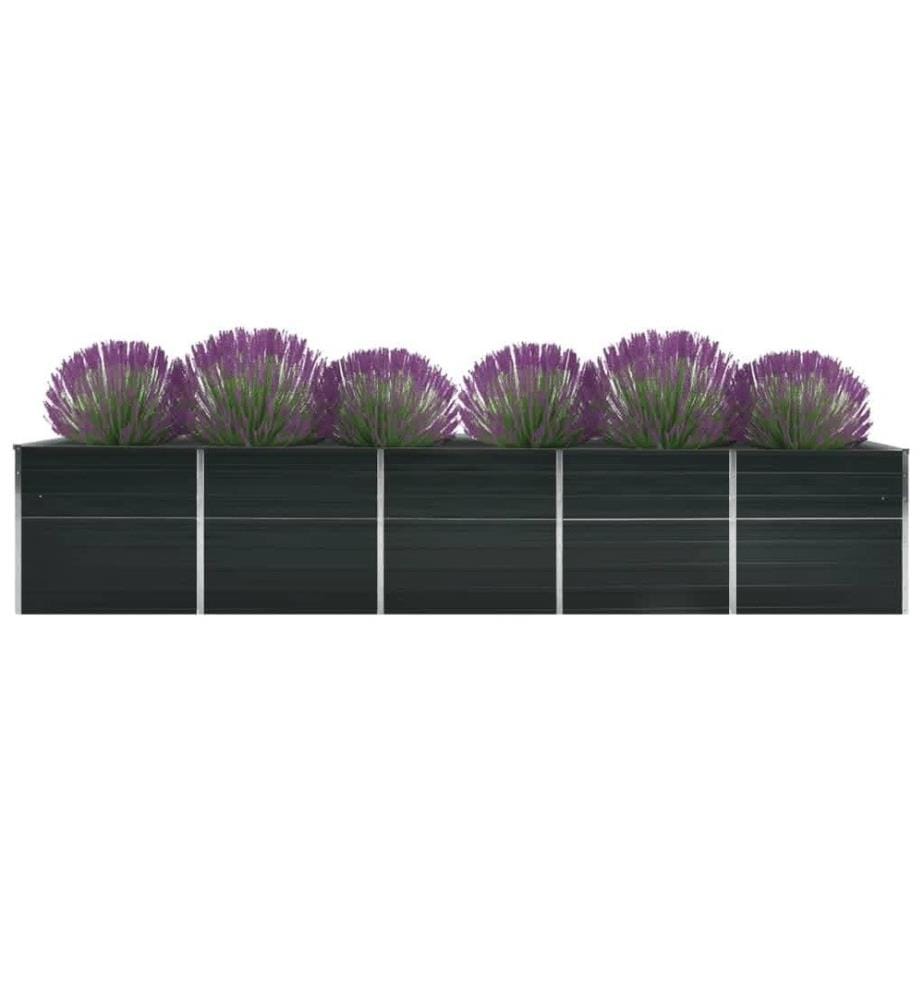 Garten-Hochbeet Verzinkter Stahl 400x80x45 cm Anthrazit