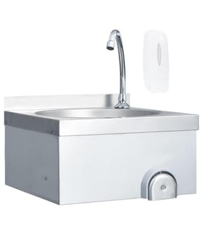 Handwaschbecken mit Wasserhahn und Seifenspender Edelstahl