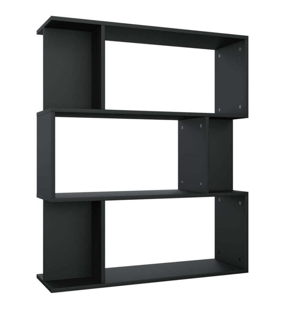 Bücherregal/Raumteiler Schwarz 80x24x96 cm Holzwerkstoff