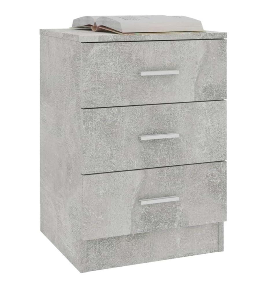 Tables de chevet 2 pcs Gris béton 38 x 35 x 56 cm Aggloméré