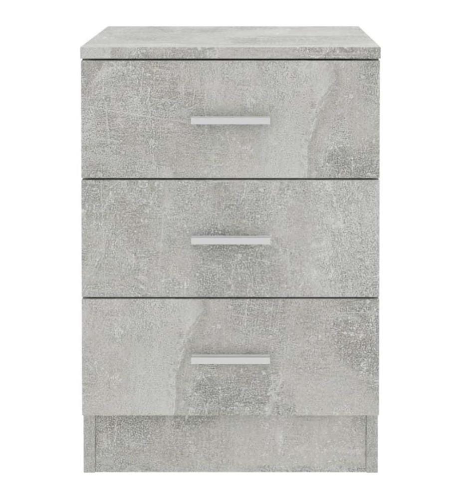 Tables de chevet 2 pcs Gris béton 38 x 35 x 56 cm Aggloméré