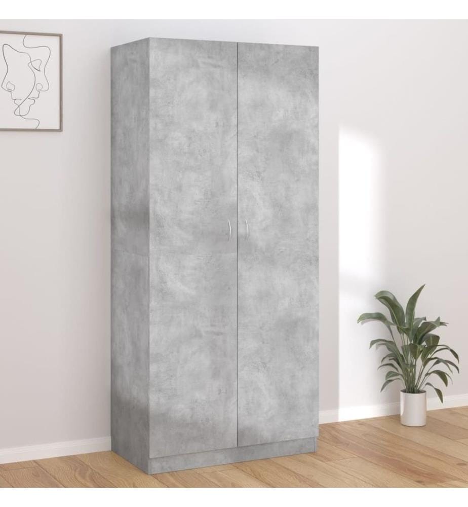 Garde-robe Gris béton 90x52x200 cm Aggloméré