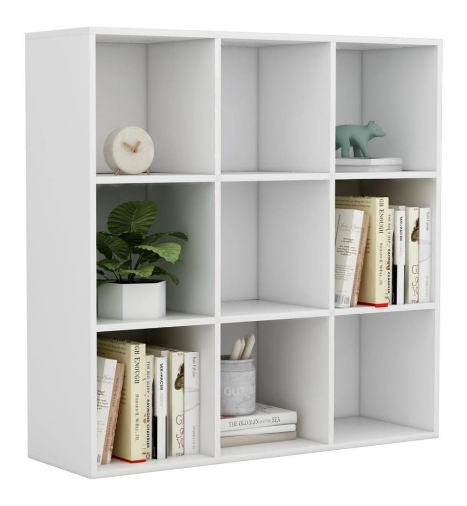Bibliothèque Blanc 98x30x98 cm Aggloméré