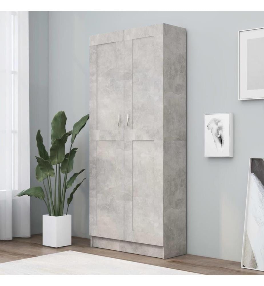 Bücherschrank Betongrau 82,5x30,5x185,5 cm Holzwerkstoff