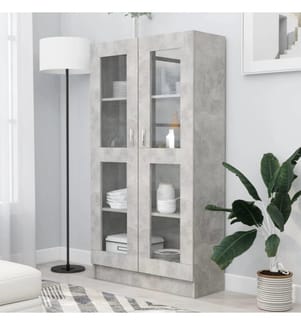 Vitrinenschrank Betongrau 82,5x30,5x150 cm Holzwerkstoff