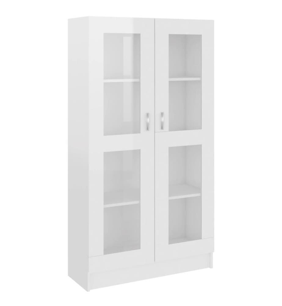 Armoire à vitrine Blanc brillant 82,5x30,5x150 cm Aggloméré