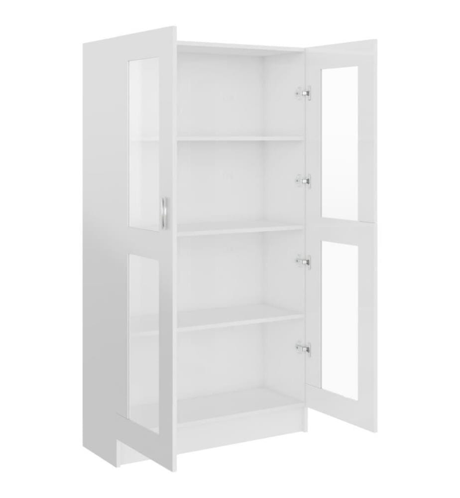 Armoire à vitrine Blanc brillant 82,5x30,5x150 cm Aggloméré