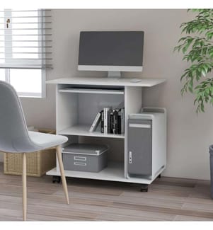 Schreibtisch Weiss 80x50x75 cm Holzwerkstoff