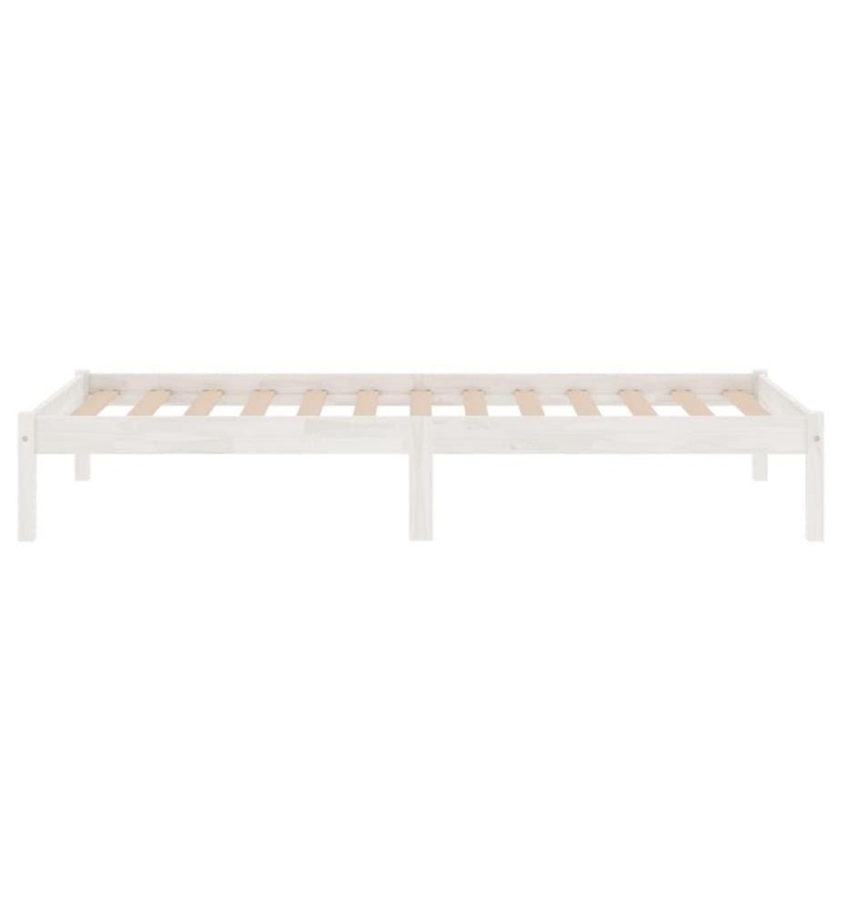 Cadre de lit Blanc Bois de pin massif 90x200 cm