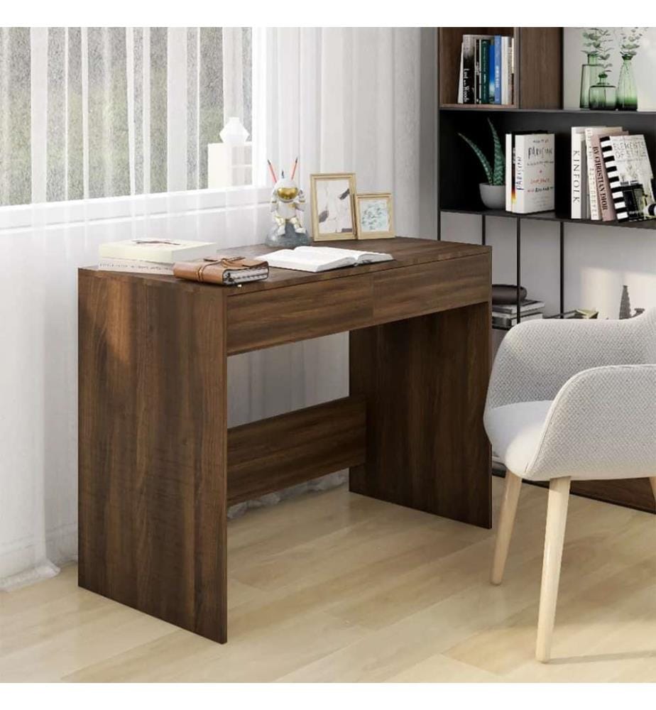 Bureau Chêne marron 101x50x76,5 cm Bois d'ingénierie