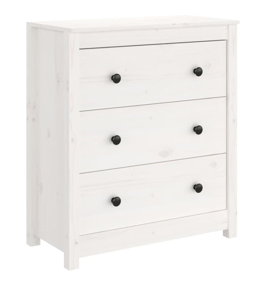 Sideboard Weiss 70x35x80 cm Massivholz Kiefer