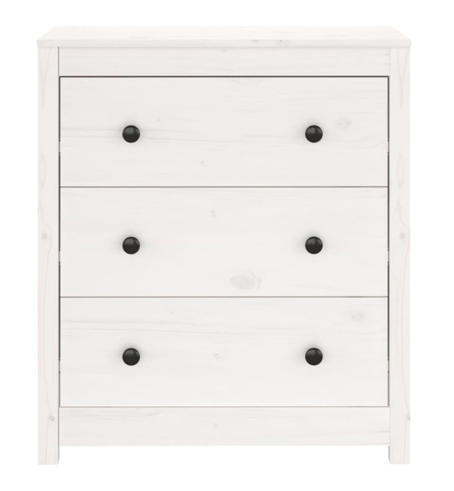 Sideboard Weiss 70x35x80 cm Massivholz Kiefer