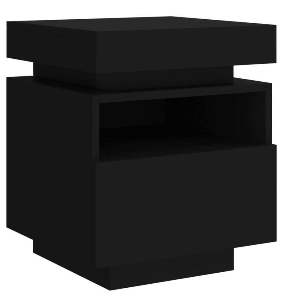 Nachttisch mit LED-Leuchten Schwarz 40x39x48,5 cm