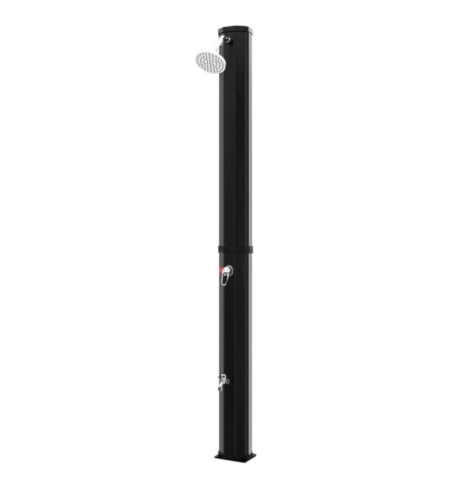 Solardusche mit Duschkopf und Wasserhahn 35 L Schwarz