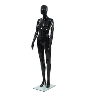 Weibliche Schaufensterpuppe mit Glassockel Schwarz 175 cm