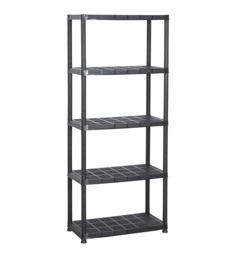 Lagerregal 5-Tier Schwarz 71x38x170 cm Kunststoff
