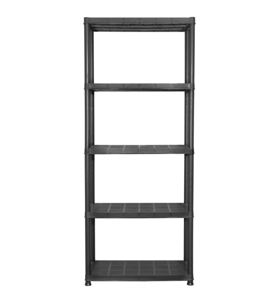 Lagerregal 5-Tier Schwarz 71x38x170 cm Kunststoff