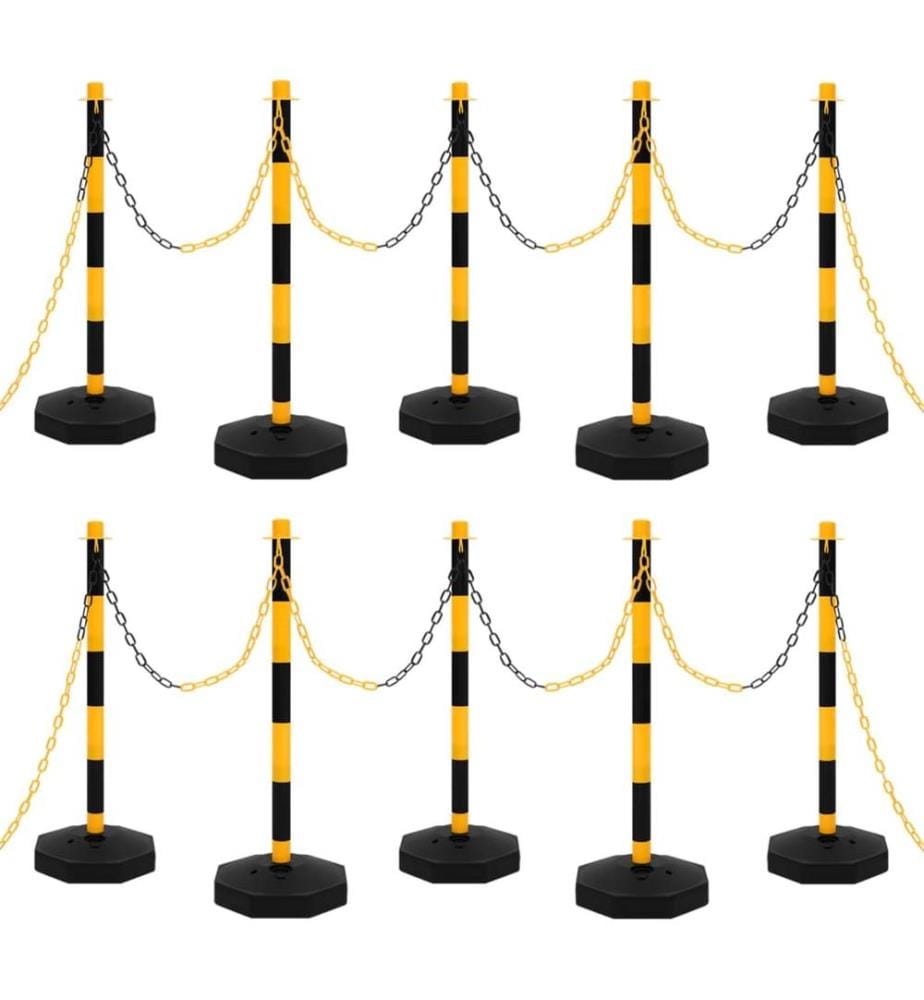 Kettenpfosten-Set mit 10 m Kunststoffkette