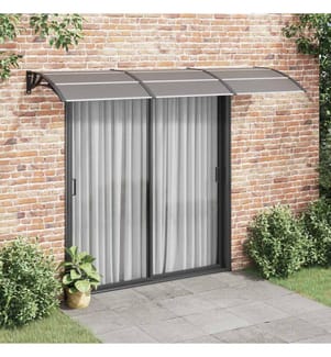 Auvent de porte Noir 300x75 cm Polycarbonate