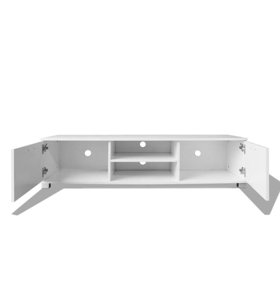 Meuble TV Blanc brillant 140x40,5x35 cm