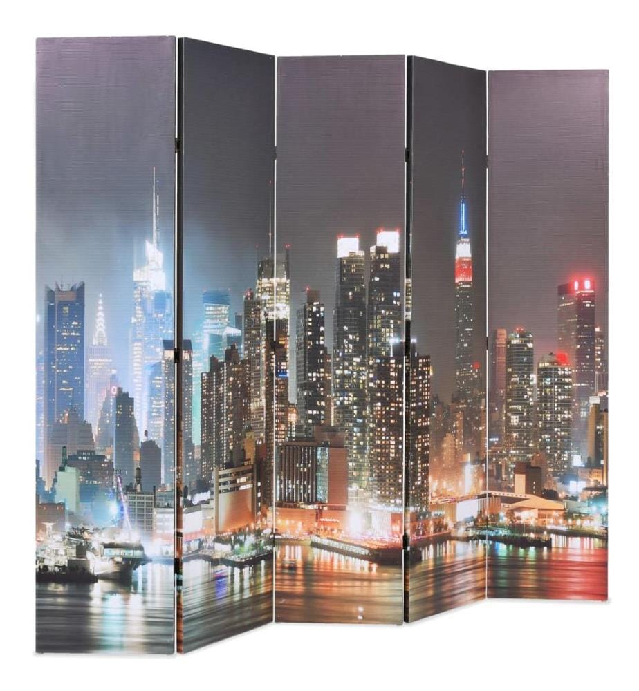 Cloison de séparation pliable 200x170 cm New York la nuit