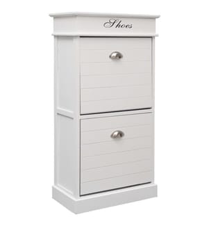 Schuhschrank Weiss 50 x 28 x 98 cm Paulownia Holz