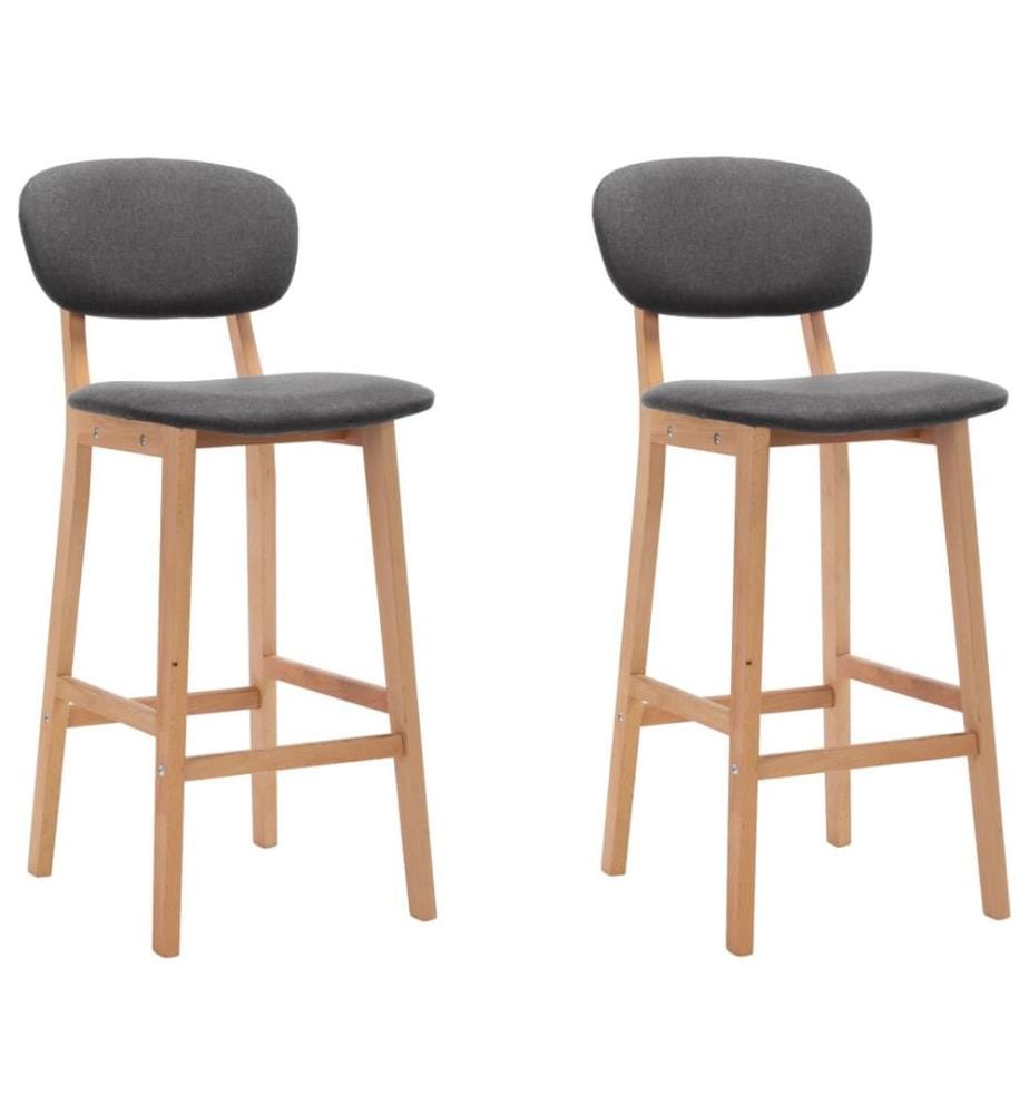 Barhocker 2 Stk. Dunkelgrau Stoff