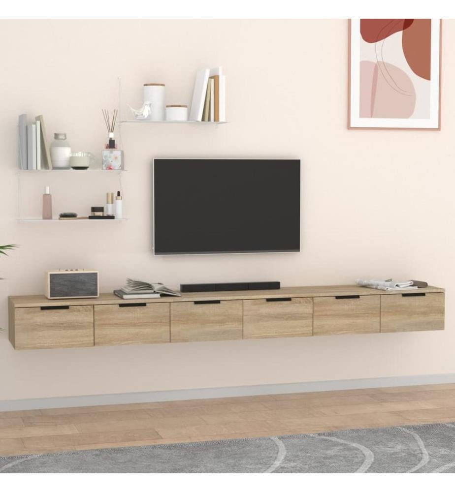Wandschränke 2 Stk. Sonoma-Eiche 102x30x20 cm Holzwerkstoff