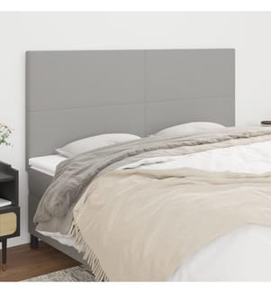 Kopfteile 4 Stk. Hellgrau 80x5x78/88 cm Stoff