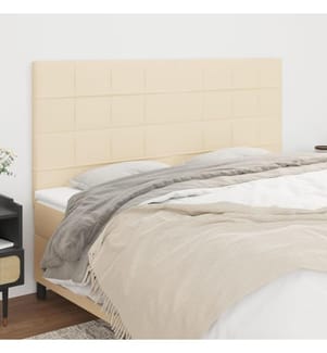 Kopfteile 4 Stk. Creme 80x5x78/88 cm Stoff