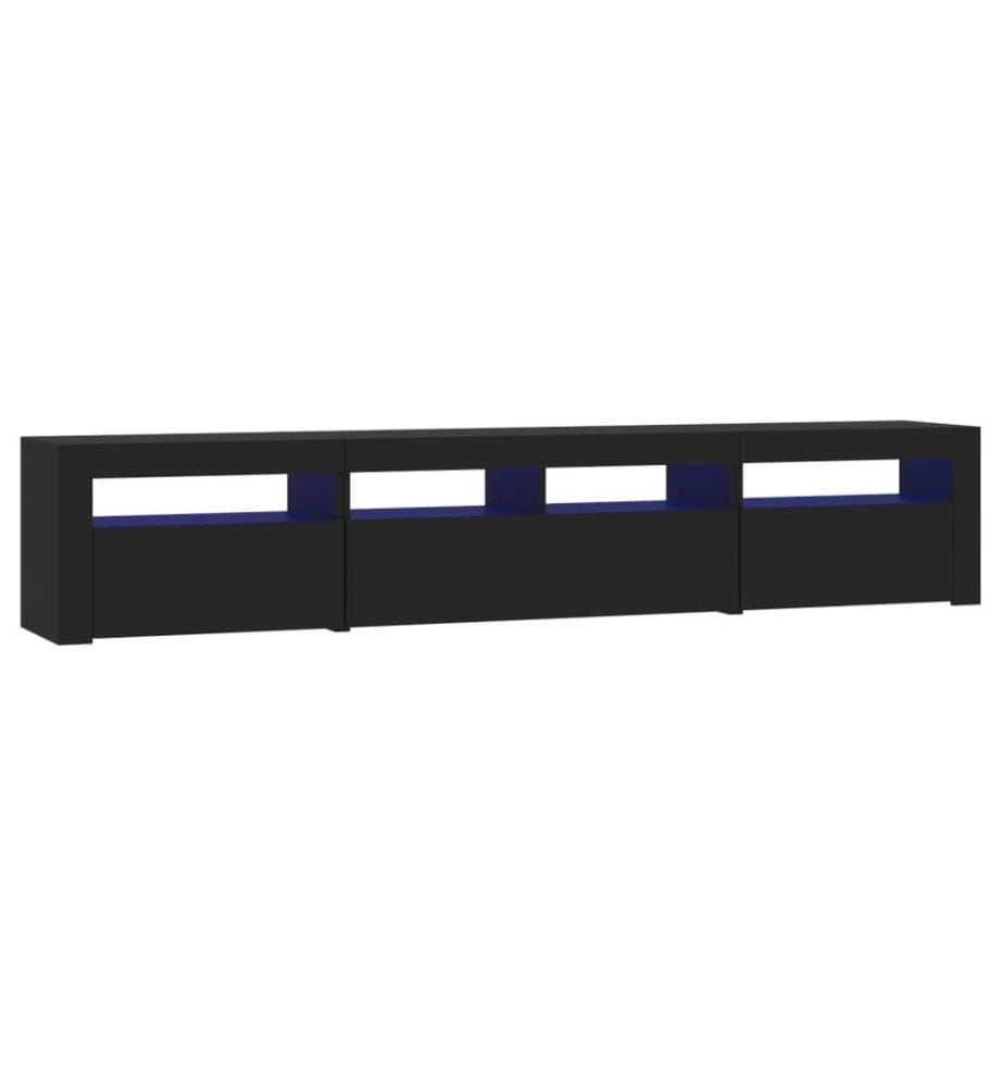 TV-Schrank mit LED-Leuchten Schwarz 210x35x40 cm