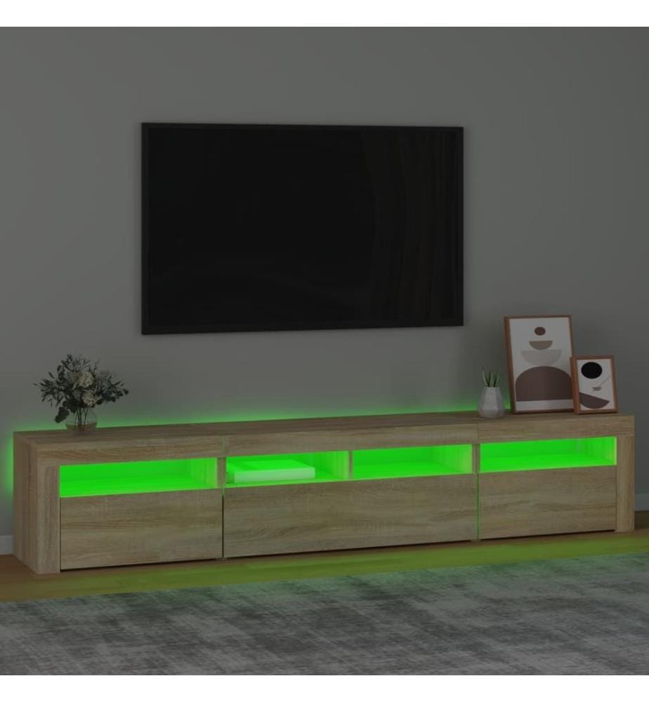 TV-Schrank mit LED-Leuchten Sonoma-Eiche 210x35x40 cm