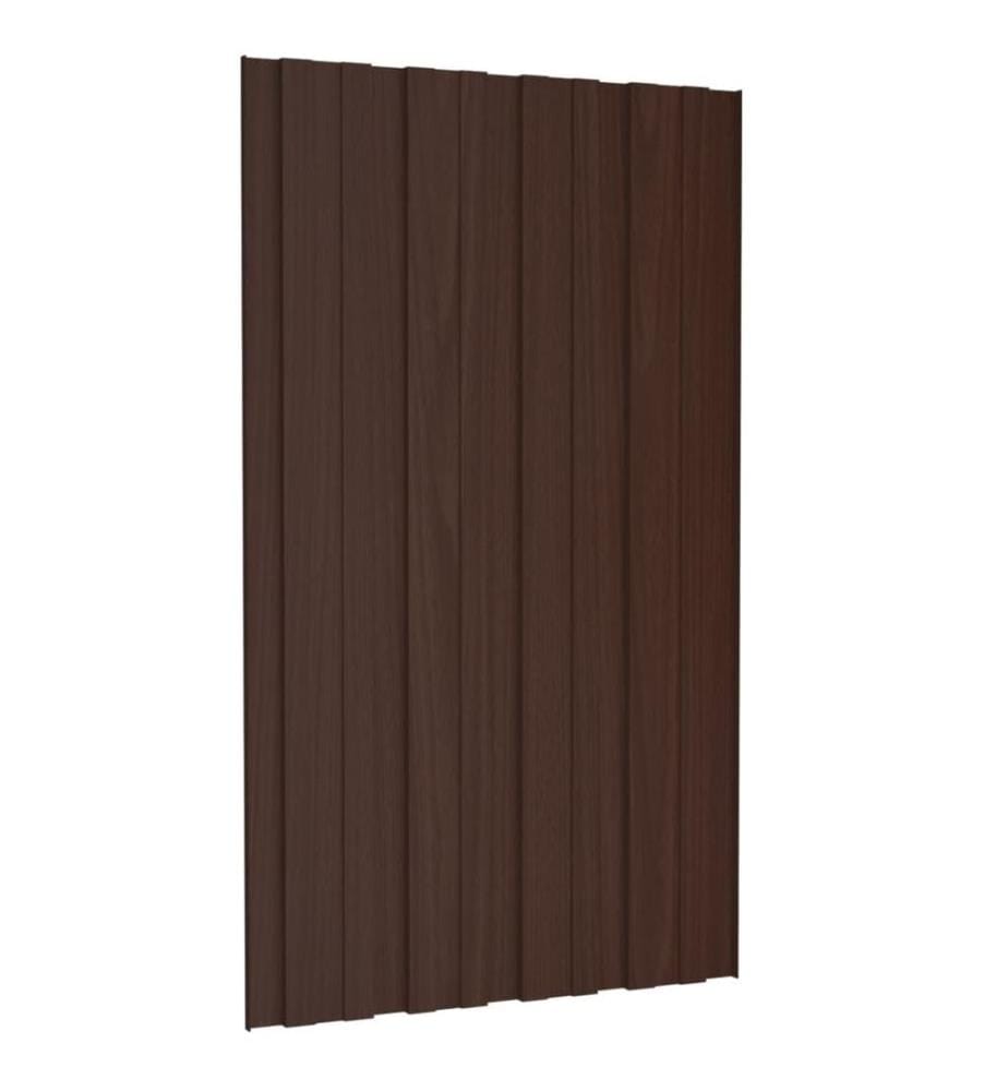 Dachpaneele 36 Stk. Verzinkter Stahl Braun 80x45 cm