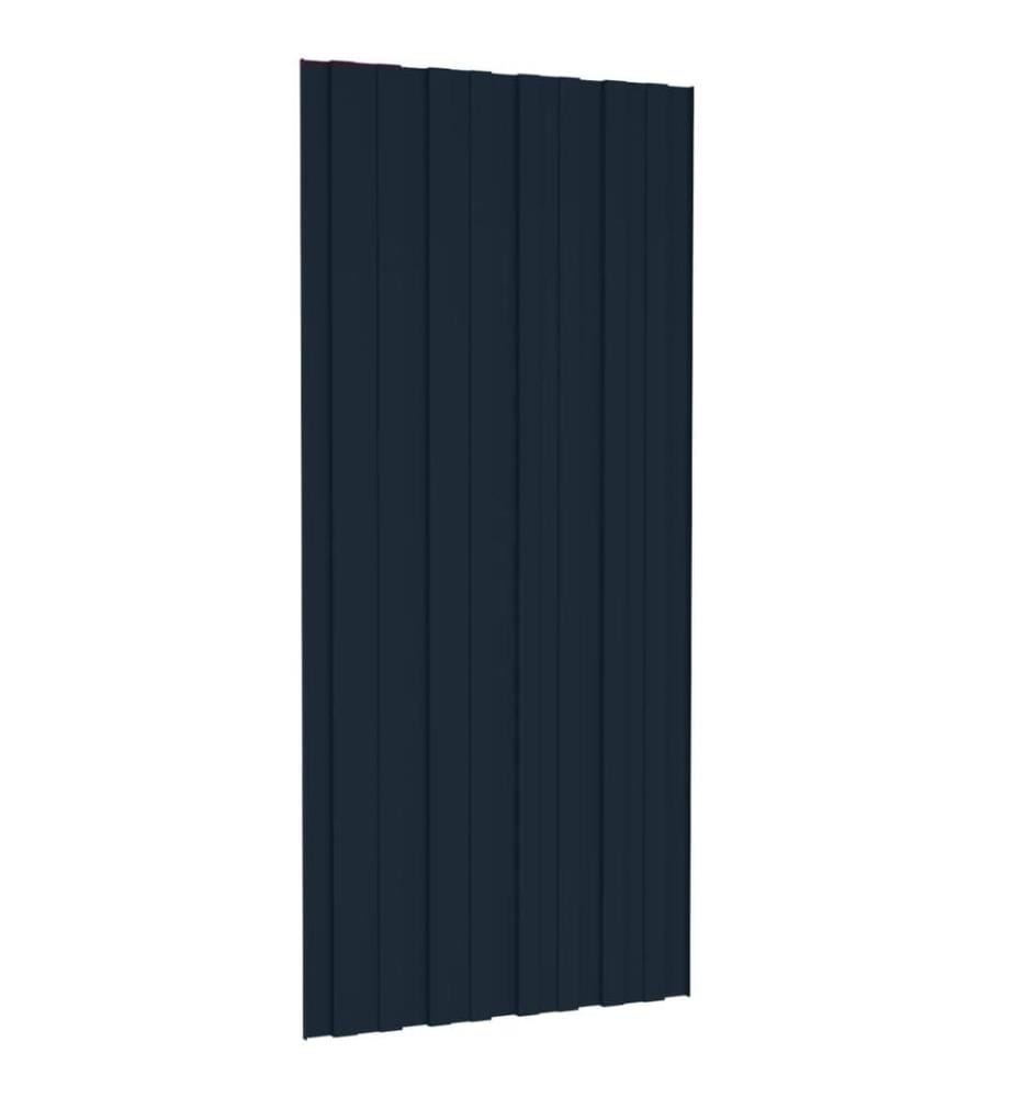 Dachpaneele 36 Stk. Verzinkter Stahl Anthrazit 100x45 cm