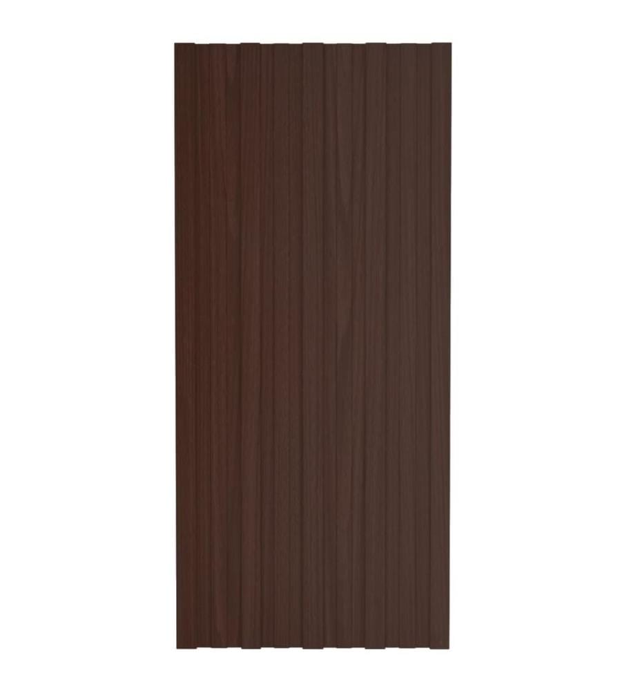 Dachpaneele 12 Stk. Verzinkter Stahl Braun 100x45 cm