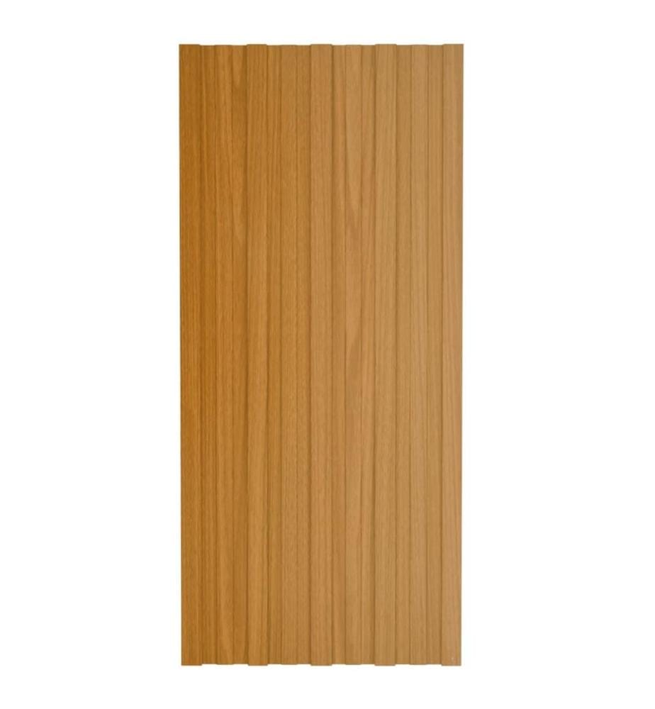 Dachpaneele 12 Stk. Verzinkter Stahl Holzoptik Hell 100x45 cm