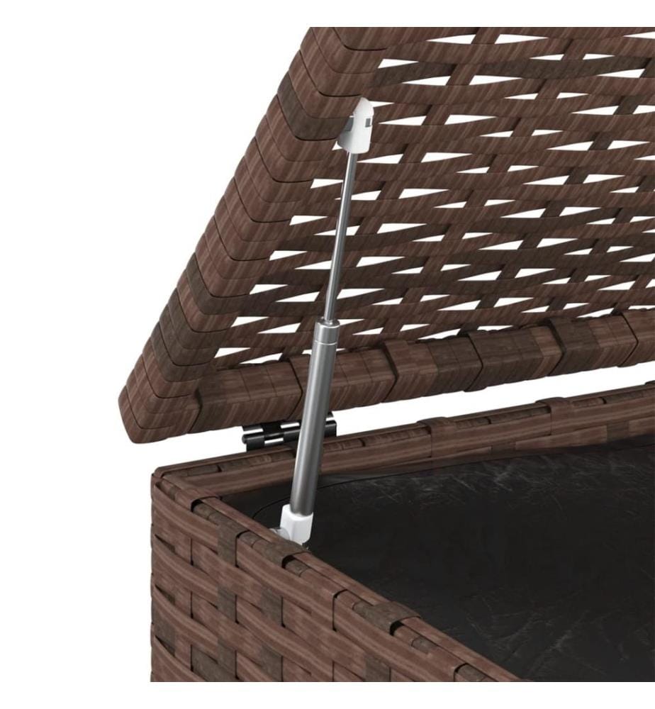 Garten-Kissenbox PE Rattan 100x49x103,5 cm Braun