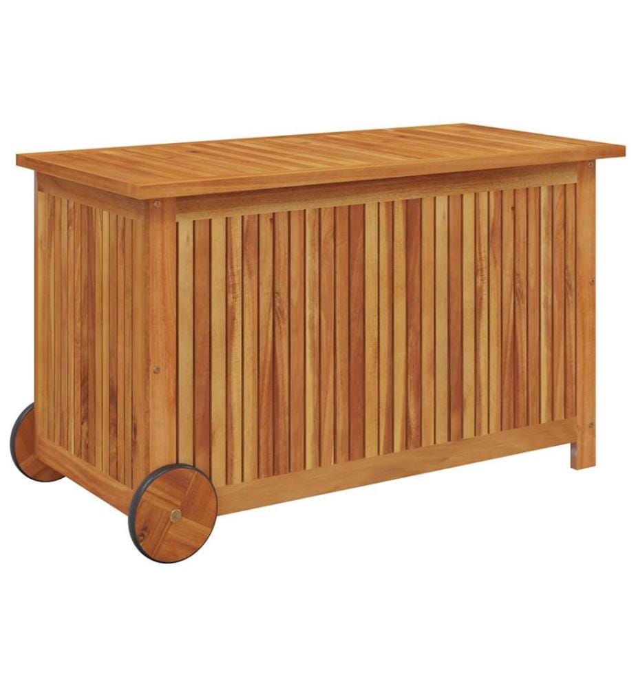 Gartentruhe mit Rollen 90x50x58 cm Massivholz Akazie
