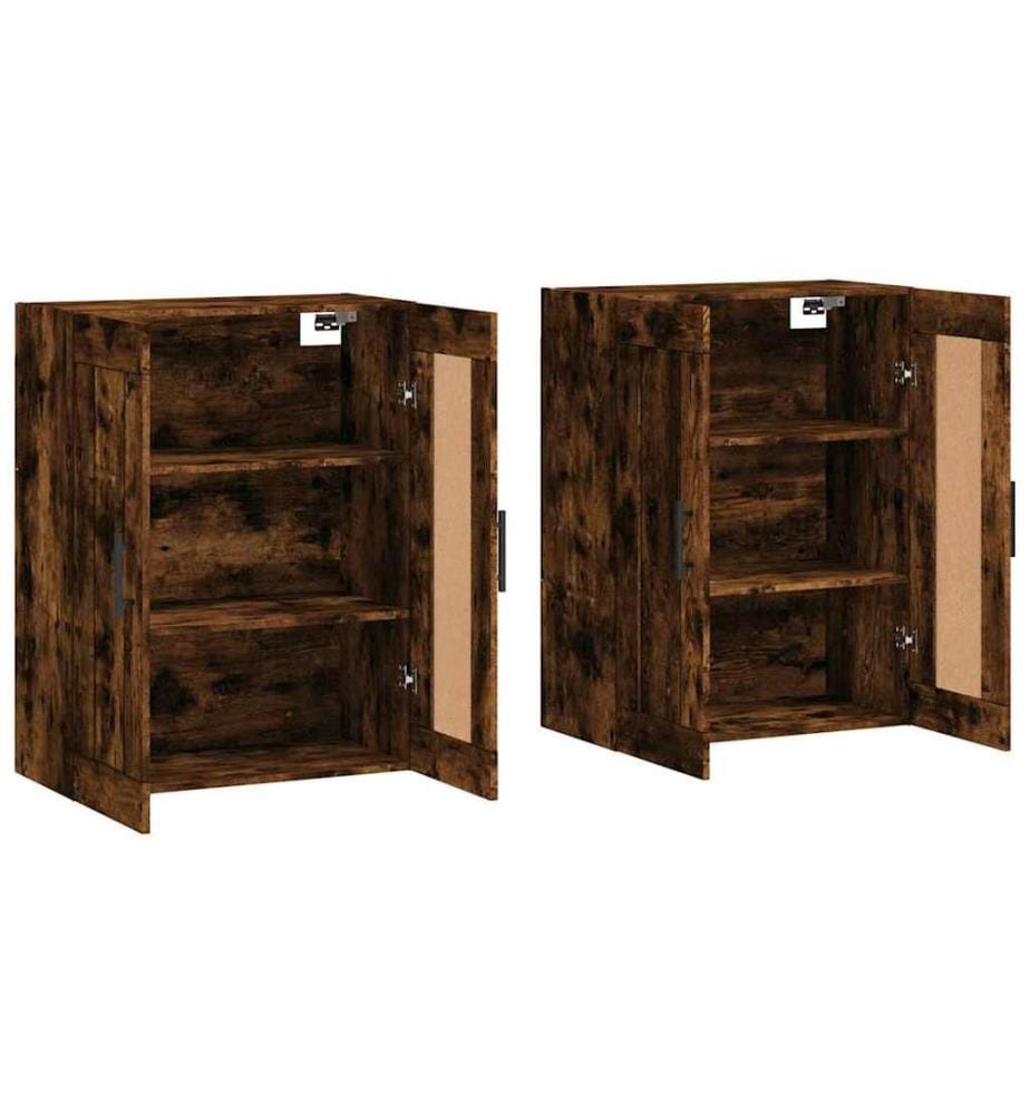 Wandschränke 2 Stk. Räuchereiche Holzwerkstoff