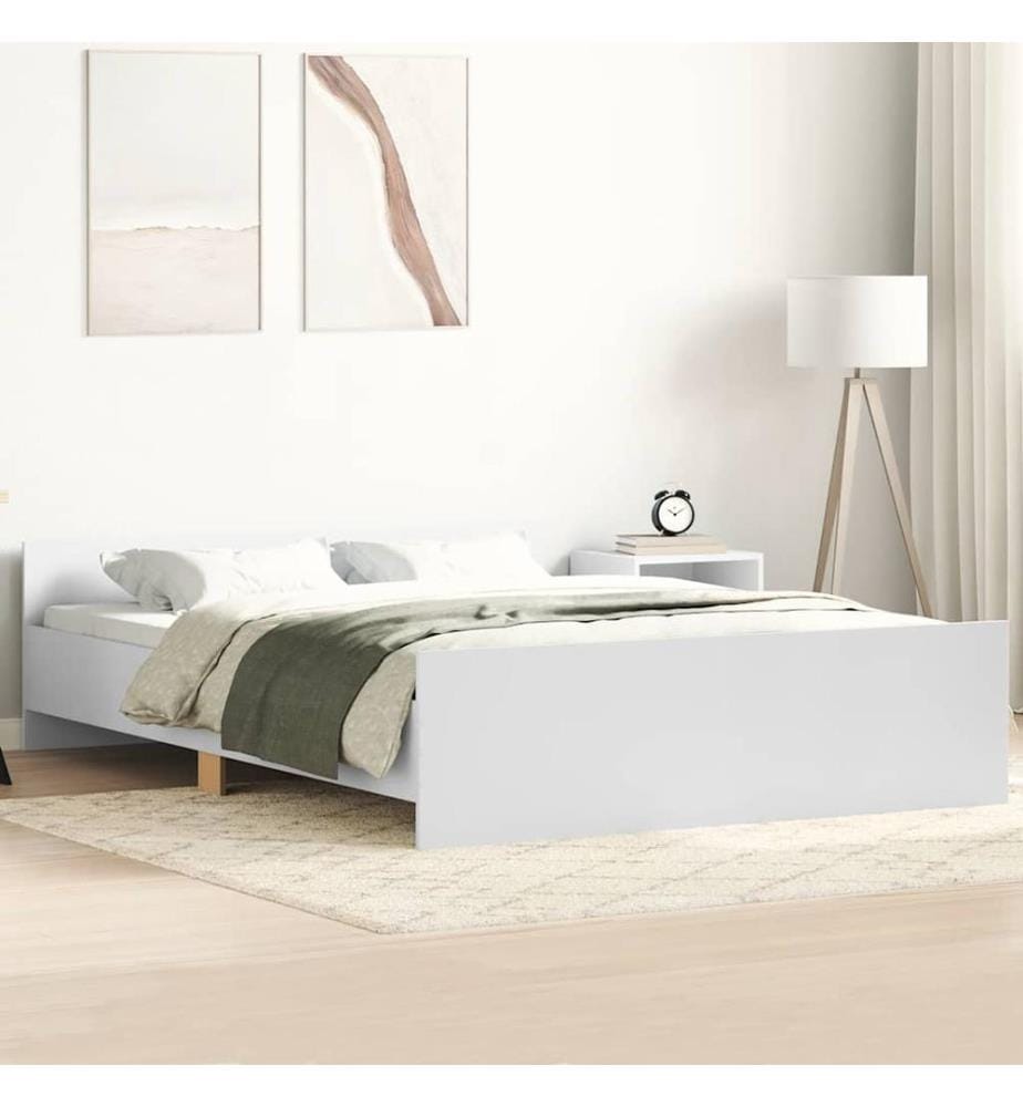 Cadre de lit sans matelas blanc 140x200 cm